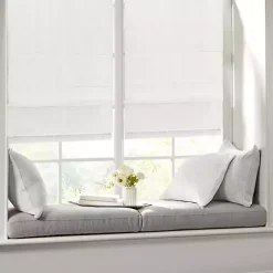 Sale Kirklands Home Basketweave Cordless Roman Shade, 27 in. White