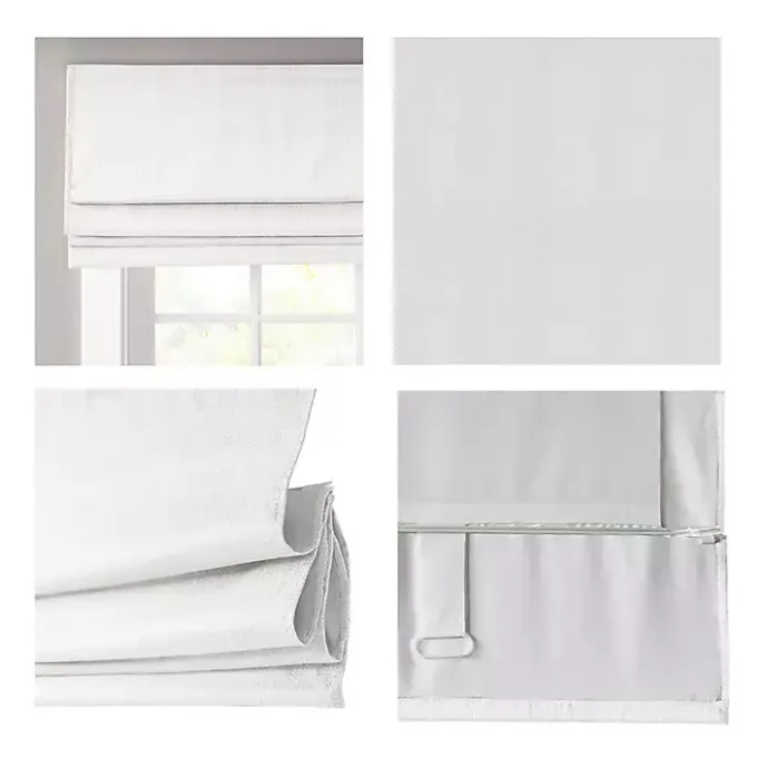 Clearance Kirklands Home Basketweave Cordless Roman Shade, 31 in. White