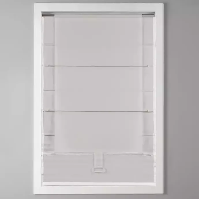 Discount Kirklands Home Basketweave Cordless Roman Shade, 35 in. White