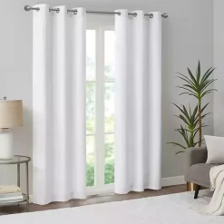 New Kirklands Home Basketweave Curtain Panel Set, 84 in White