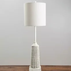 Best Kirklands Home White Beaded Base Buffet Lamp Ivory