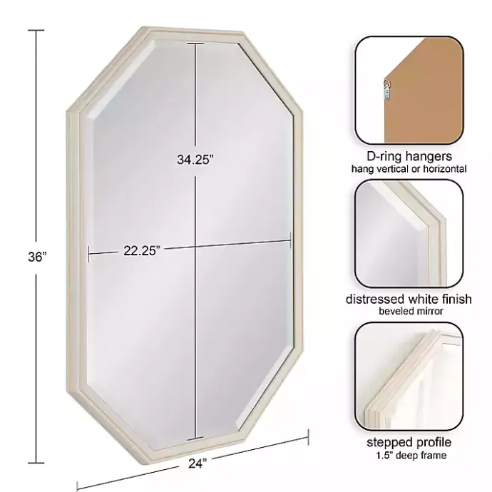 Best Kirklands Home White Beveled Octagon Wall Mirror