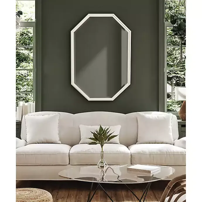 Best Kirklands Home White Beveled Octagon Wall Mirror