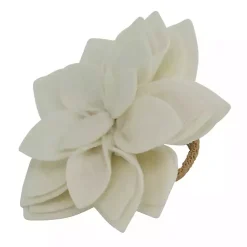 New Kirklands Home Blossom Napkin Rings, Set of 4 White