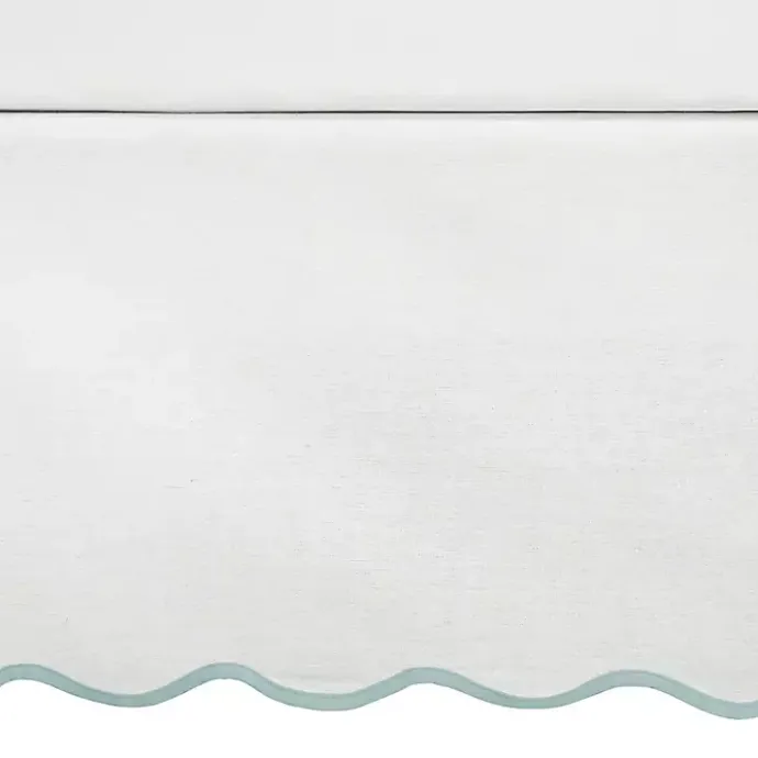 Hot Kirklands Home White Blue Scalloped Coastal Queen Bed Skirt
