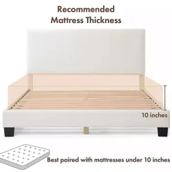 Sale Kirklands Home Boucle Karson Queen Platform Bed White
