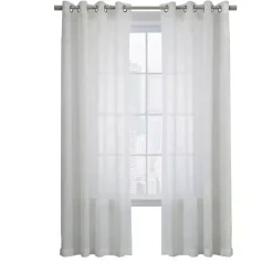 Kirklands Home Boucle Sheer Single Curtain Panel, 108 in. White