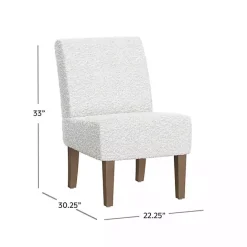 Outlet Kirklands Home Boucle Slipper Accent Chair White
