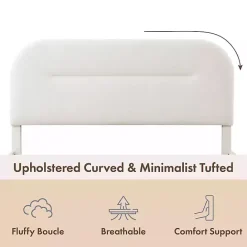 Outlet Kirklands Home Boucle Upholstered Sara Queen Bed White