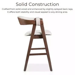 Online Kirklands Home Boucle Wood Penny Counter Stools, Set of 2 White