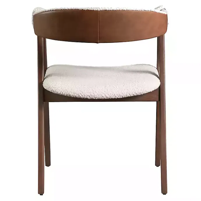 Kirklands Home Boucle Wood Penny Dining Chairs, Set of 2 White