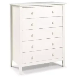 New Kirklands Home Brazilian Pine Wood 5-Drawer Chest White