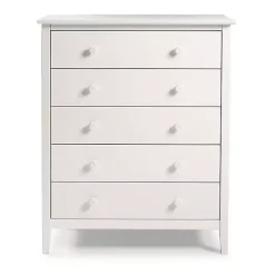 New Kirklands Home Brazilian Pine Wood 5-Drawer Chest White