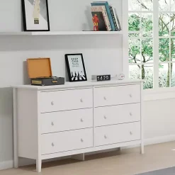 Best Kirklands Home Brazilian Pine Wood 6-Drawer Dresser White
