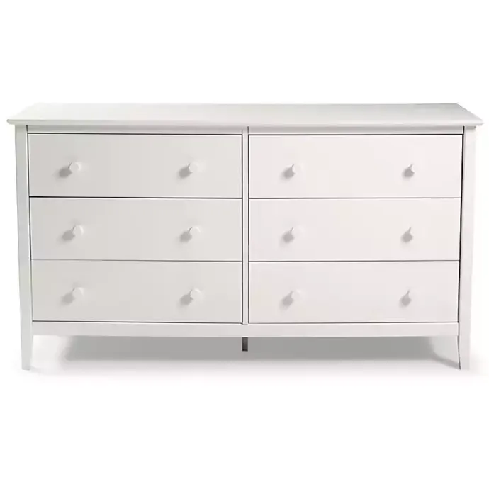 Best Kirklands Home Brazilian Pine Wood 6-Drawer Dresser White
