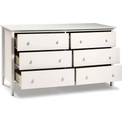 Best Kirklands Home Brazilian Pine Wood 6-Drawer Dresser White