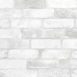 Hot Kirklands Home White Brick Peel & Stick Wallpaper