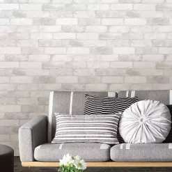 Hot Kirklands Home White Brick Peel & Stick Wallpaper
