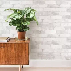 Hot Kirklands Home White Brick Peel & Stick Wallpaper