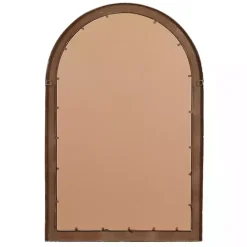 Kirklands Home White Brown Rustic Window Iron Frame Wall Mirror