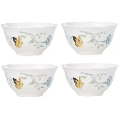 Clearance Kirklands Home White Butterfly Meadow Rice Bowls, Set of 4