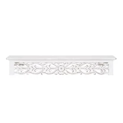Discount Kirklands Home White Carved Floral Wall Shelf