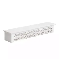 Discount Kirklands Home White Carved Floral Wall Shelf