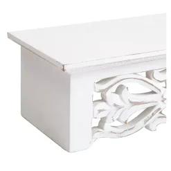 Discount Kirklands Home White Carved Floral Wall Shelf