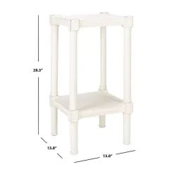 New Kirklands Home Carved Pinewood Farmhouse Accent Table White