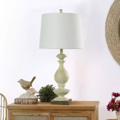 Hot Kirklands Home Carved Traditional Table Lamp White