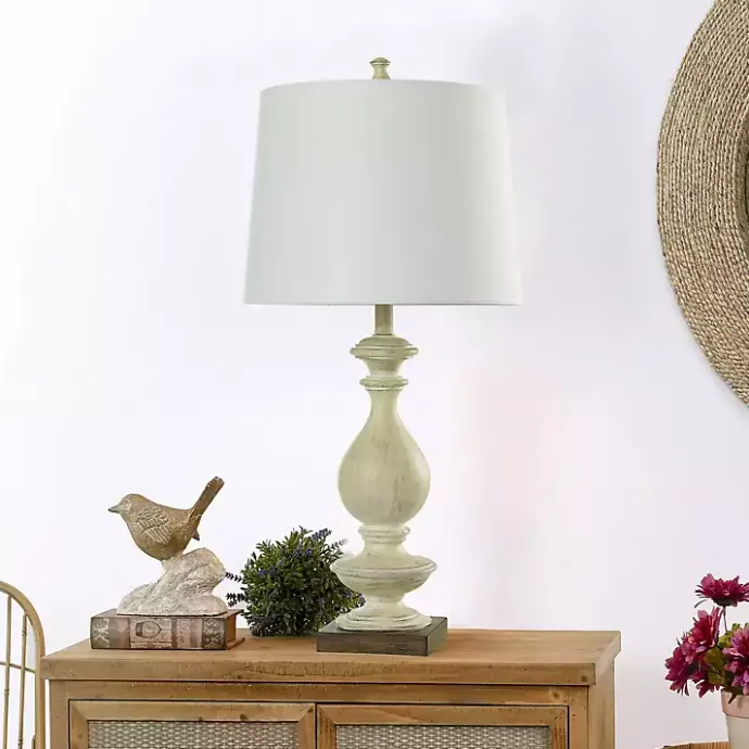 Hot Kirklands Home Carved Traditional Table Lamp White