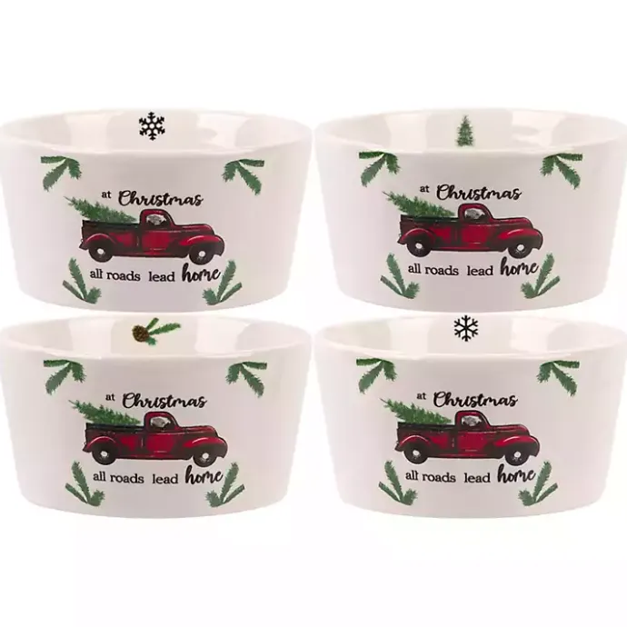 Outlet Kirklands Home White Ceramic Christmas Ramekins, Set of 4