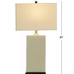 Hot Kirklands Home Ceramic Fluted Rectangular Table Lamp White