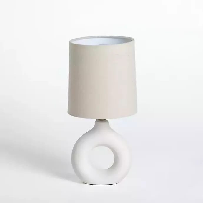 Sale Kirklands Home Ceramic Open Circle Mini Lamp White