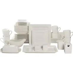 Clearance Kirklands Home Ceramic Square 40-pc. Dinnerware Set White