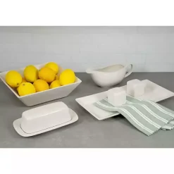 Clearance Kirklands Home Ceramic Square 40-pc. Dinnerware Set White