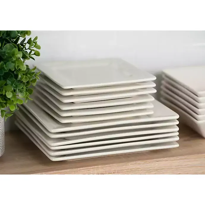 Clearance Kirklands Home Ceramic Square 40-pc. Dinnerware Set White