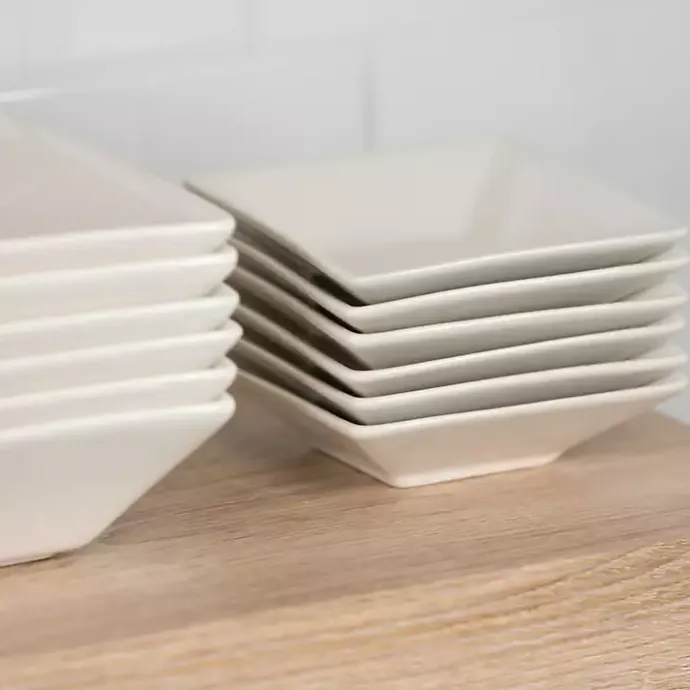 Clearance Kirklands Home Ceramic Square 40-pc. Dinnerware Set White