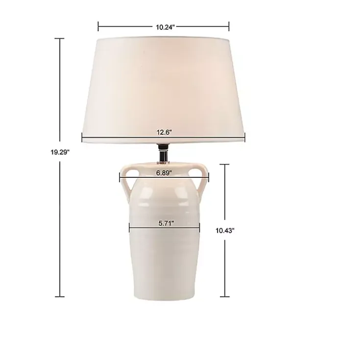 Online Kirklands Home Ceramic Table Lamp with Handles White