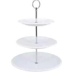 Clearance Kirklands Home Ceramic 3-Tier Serving Stand White
