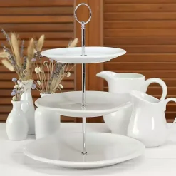 Clearance Kirklands Home Ceramic 3-Tier Serving Stand White