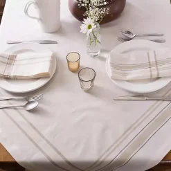 Sale Kirklands Home Chambray French Stripe Napkins, Set of 6 White