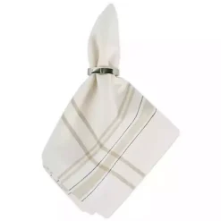 Sale Kirklands Home Chambray French Stripe Napkins, Set of 6 White