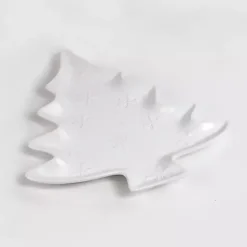 Outlet Kirklands Home Christmas Tree & Snowflakes Serving Platter White