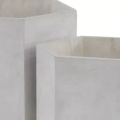 Online Kirklands Home Clay and Wood Hexagon Planters, Set of 2 White