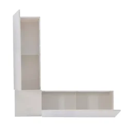 Hot Kirklands Home White Corner Bench with Blue Cushions