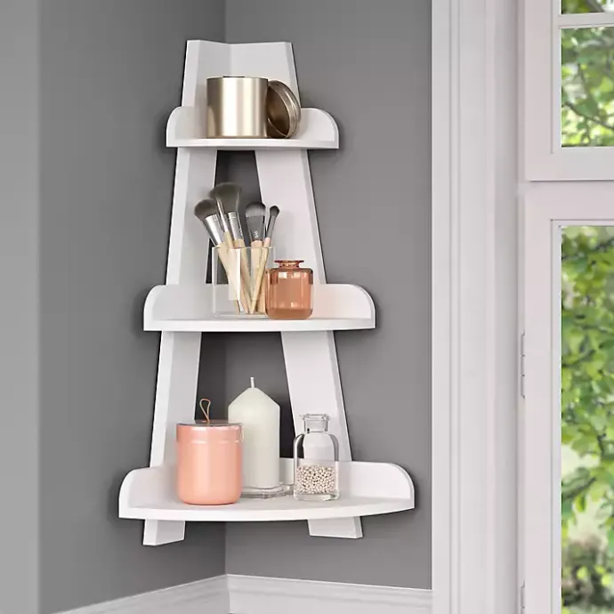 New Kirklands Home White Corner Ladder Shelf