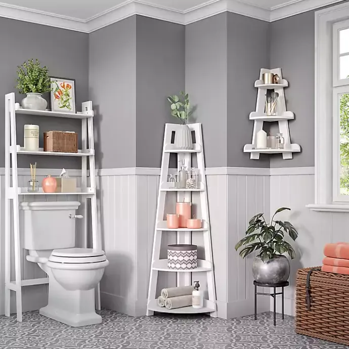 New Kirklands Home White Corner Ladder Shelf