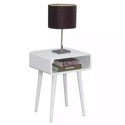 Sale Kirklands Home Curved Edge Open Shelf Accent Table White