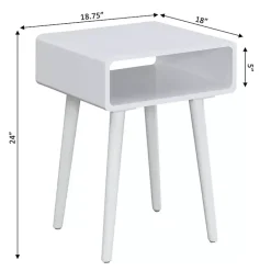 Sale Kirklands Home Curved Edge Open Shelf Accent Table White